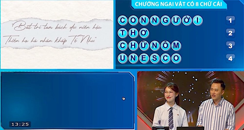 Các từ khoá trong phần thi Vượt chướng ngại vật.