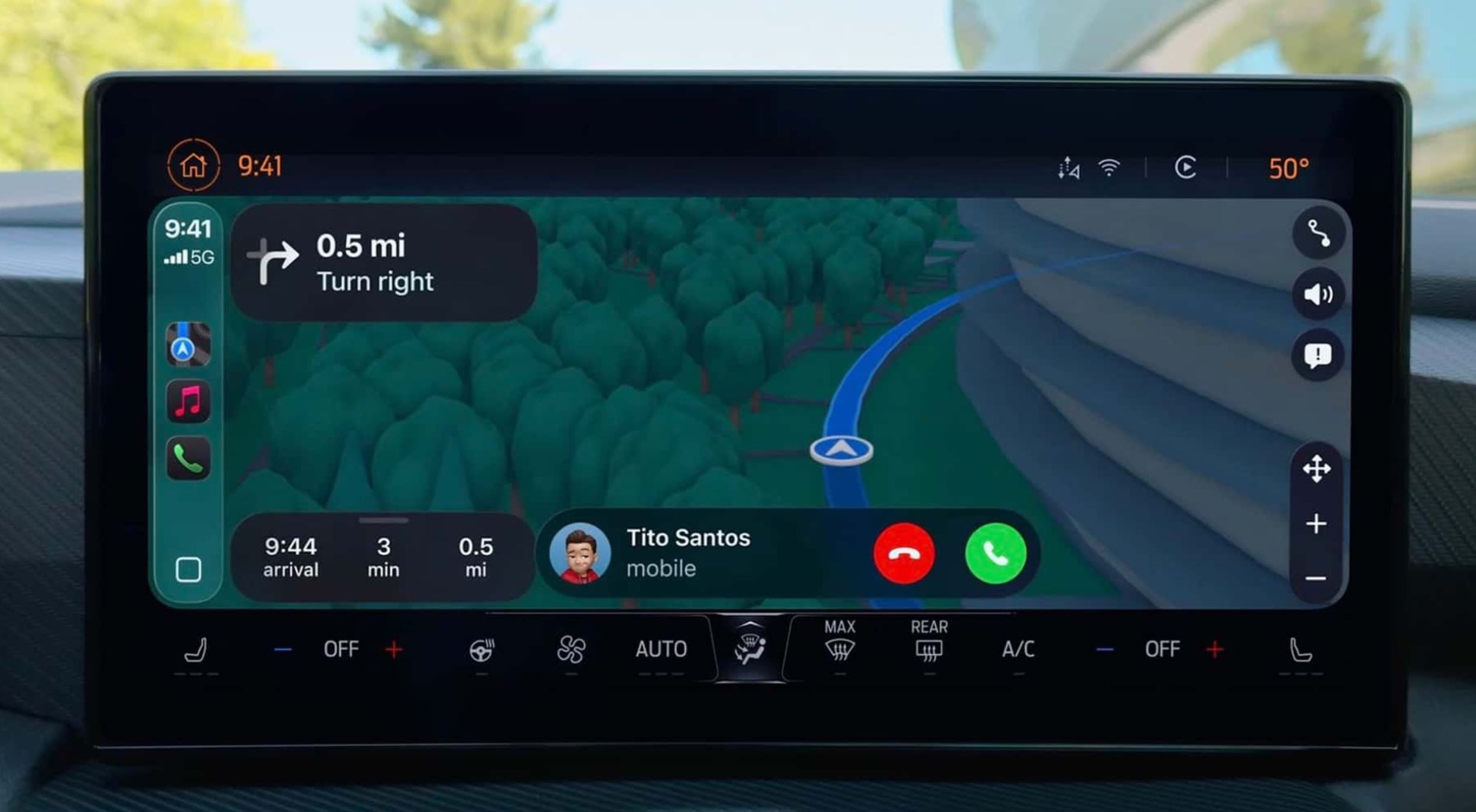 Thanh cuộc gọi được đặt nhỏ hơn ở dưới màn hình.