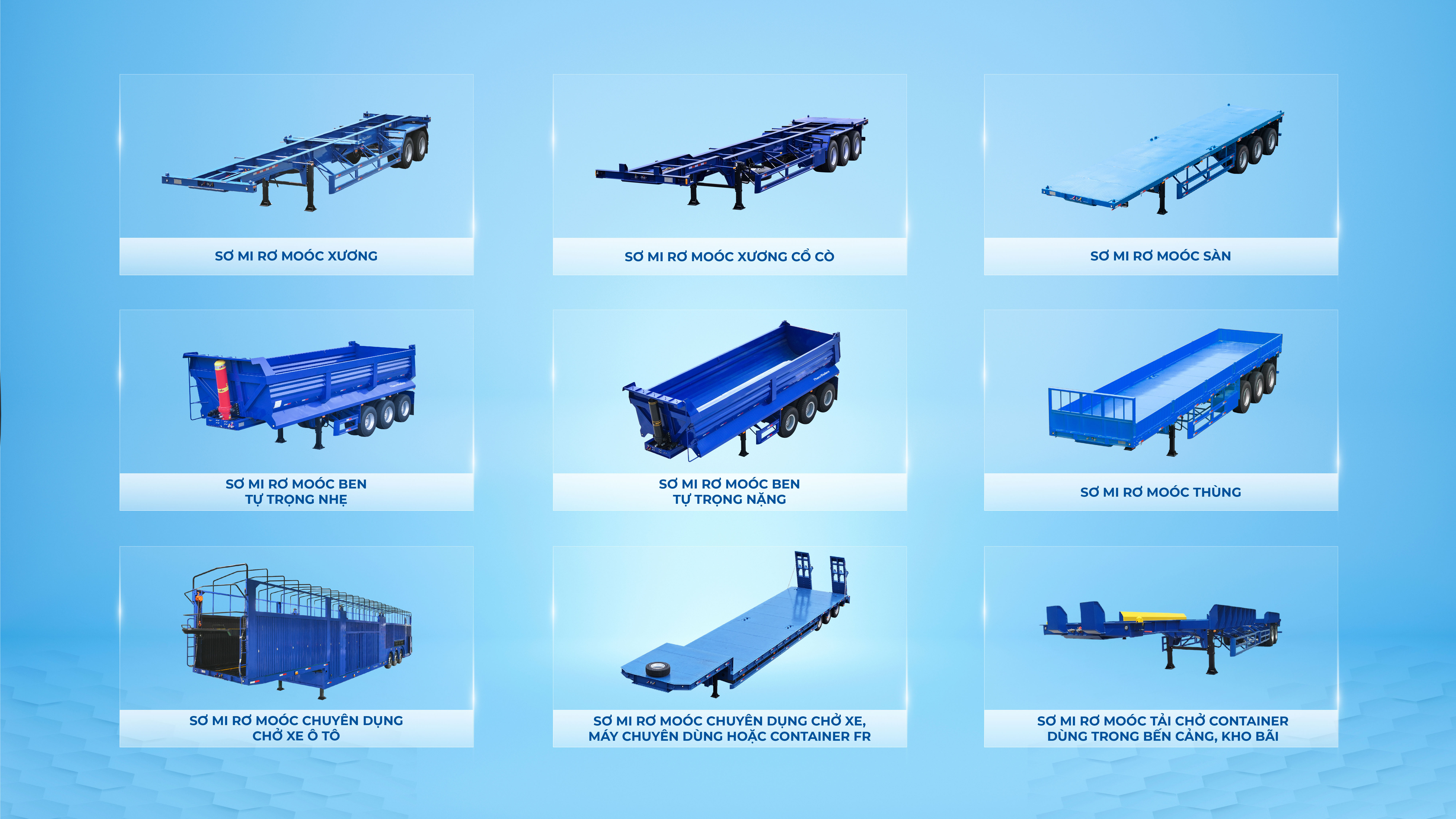 Thaco Trailers cung ứng đa dạng sản phẩm SMRM phục vụ thị trường nội địa.
