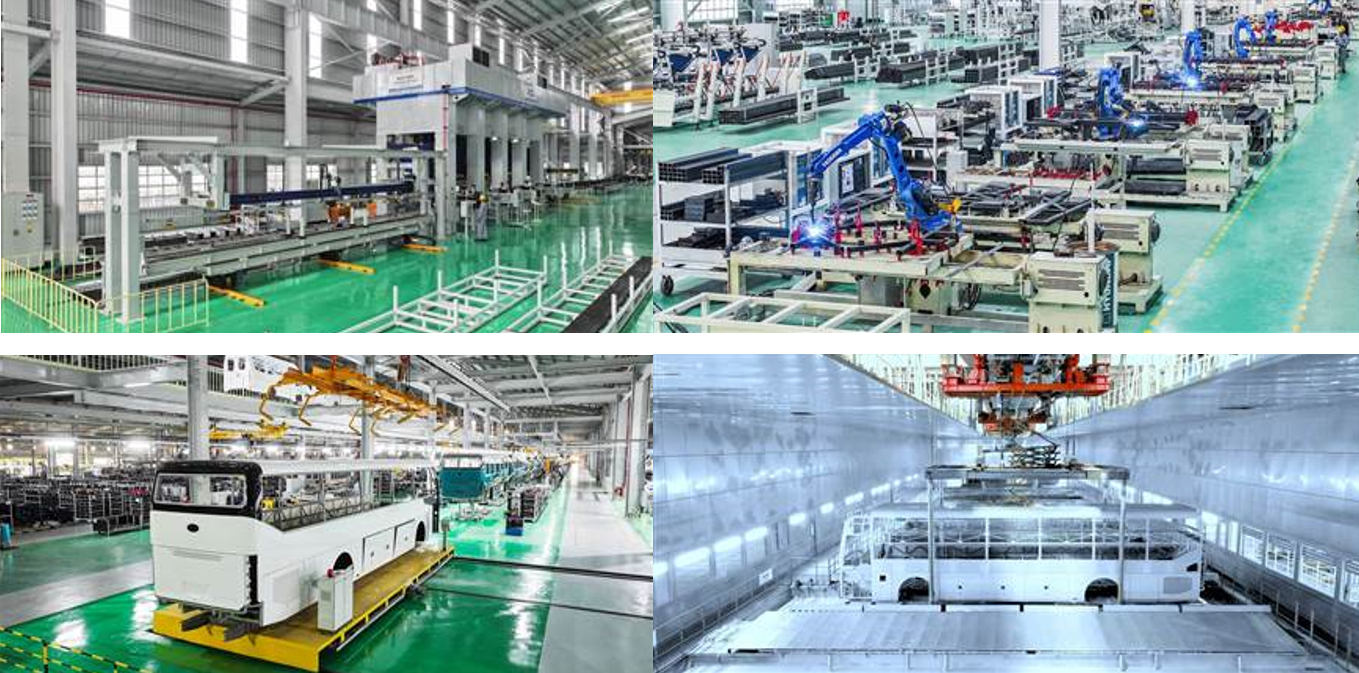 Dây chuyền dập liên hợp, hàn, lắp ráp và nhúng sơn tĩnh điện tại Nhà máy THACO Bus.