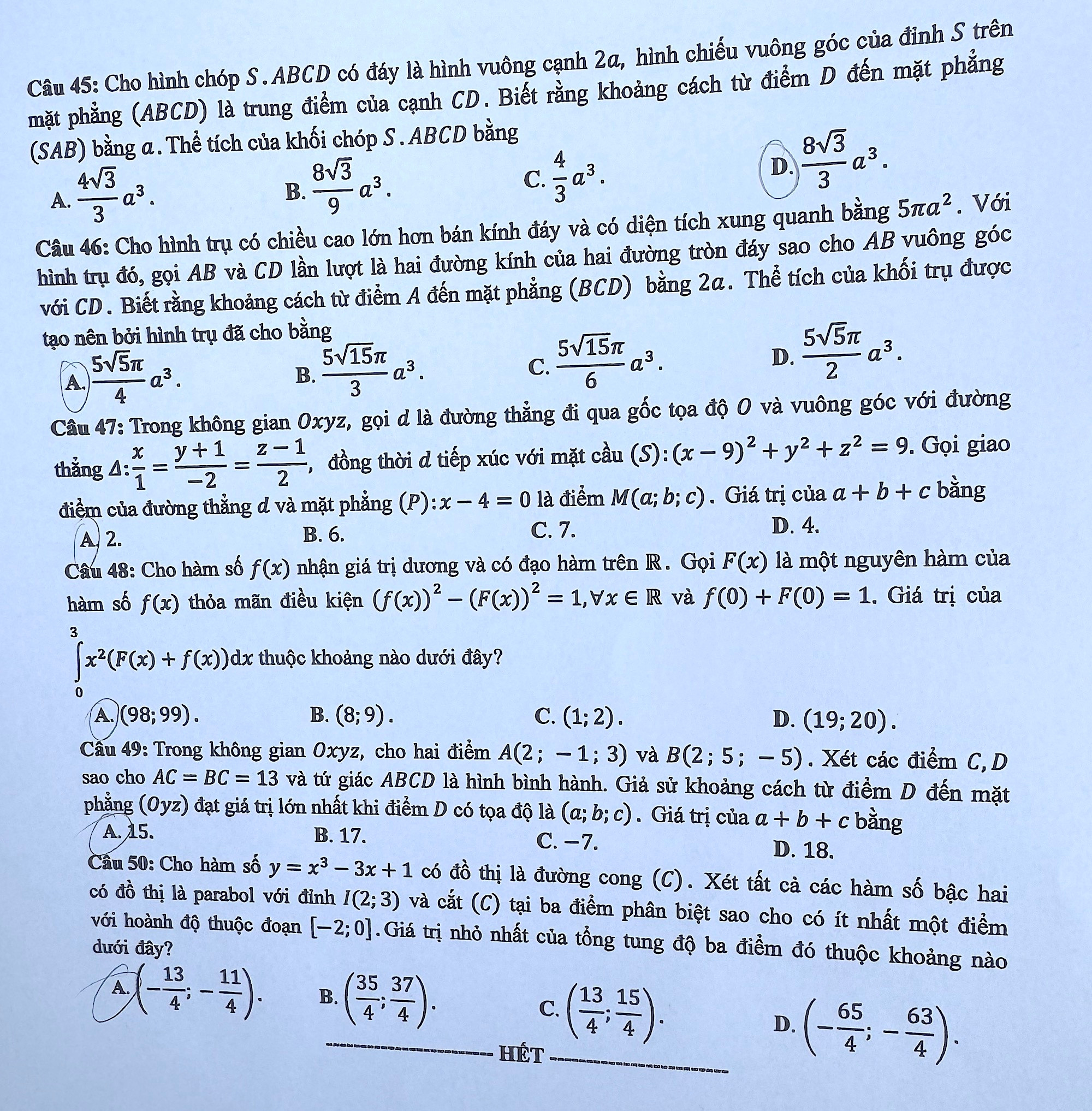 Giải bài thi môn Toán tốt nghiệp THPT 2025 Full mã đề chính xác - 8