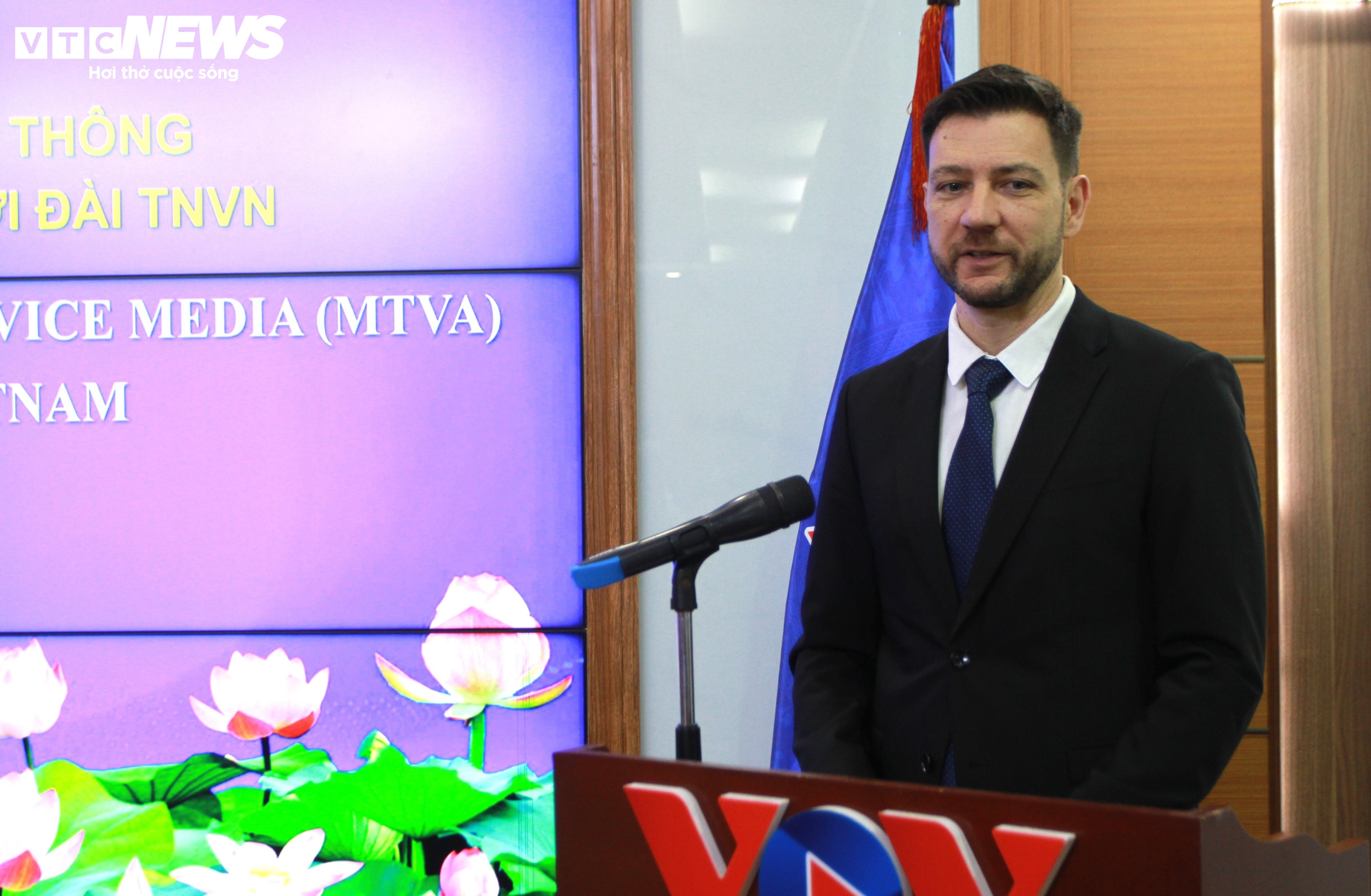 Ông Dániel Papp, Tổng Giám đốc MTVA phát biểu tại sự kiện.