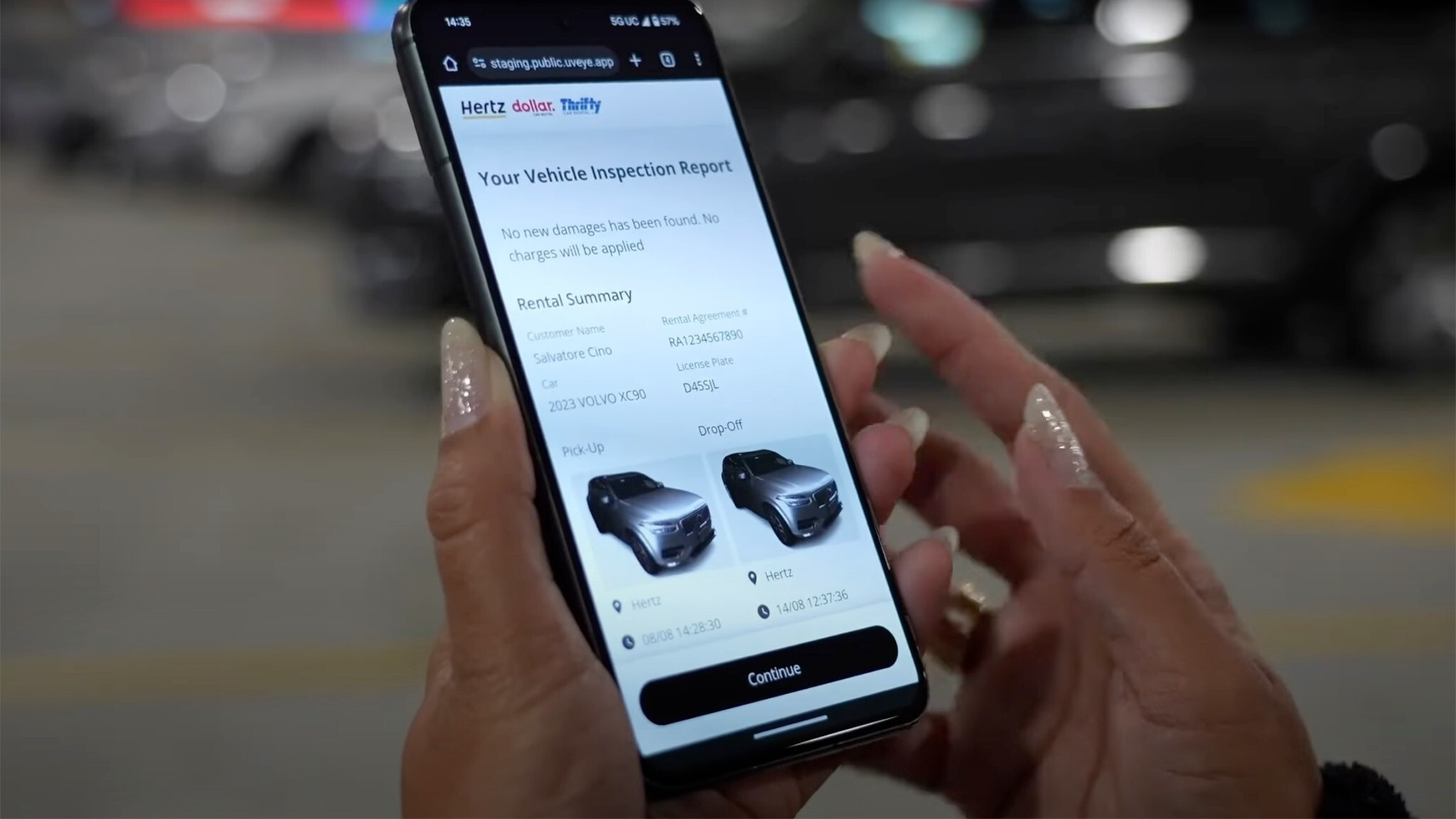 Khách hàng có thể kiểm tra những hư hại của chiếc xe qua điện thoại. (Nguồn: motortrend.com)