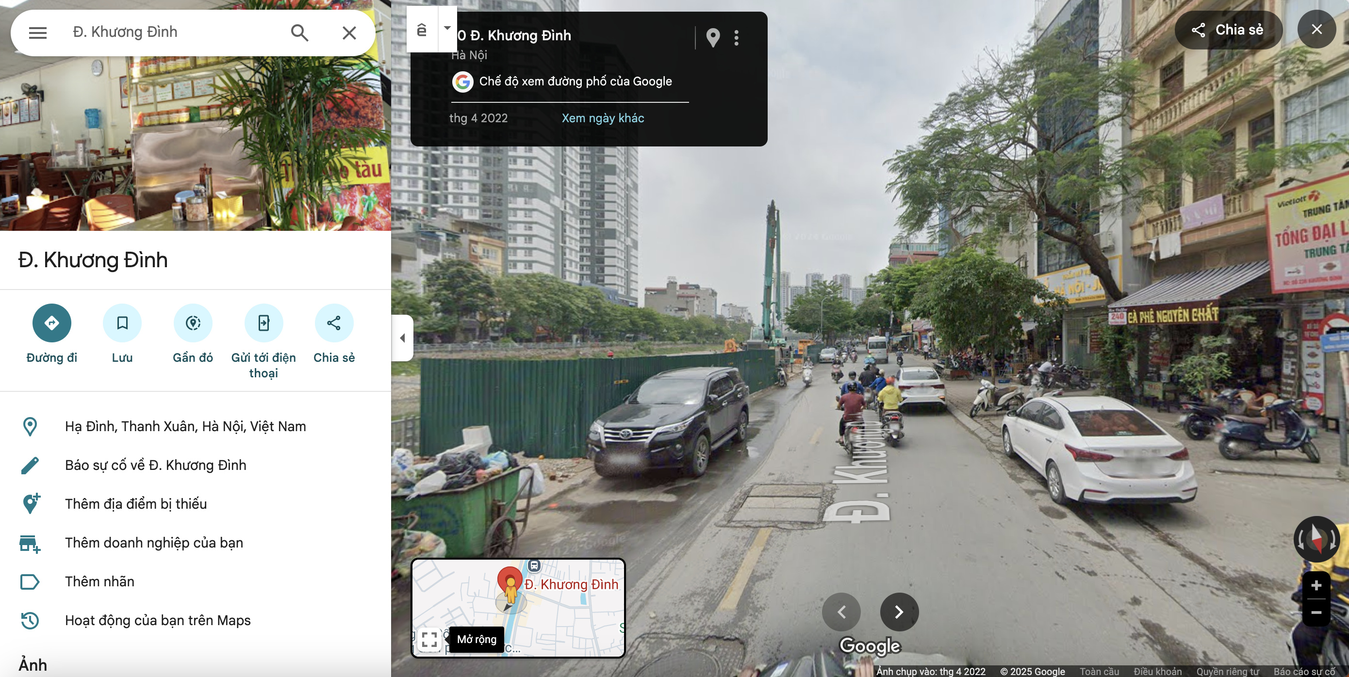 Xem Street View trên Google Map bằng máy tính.