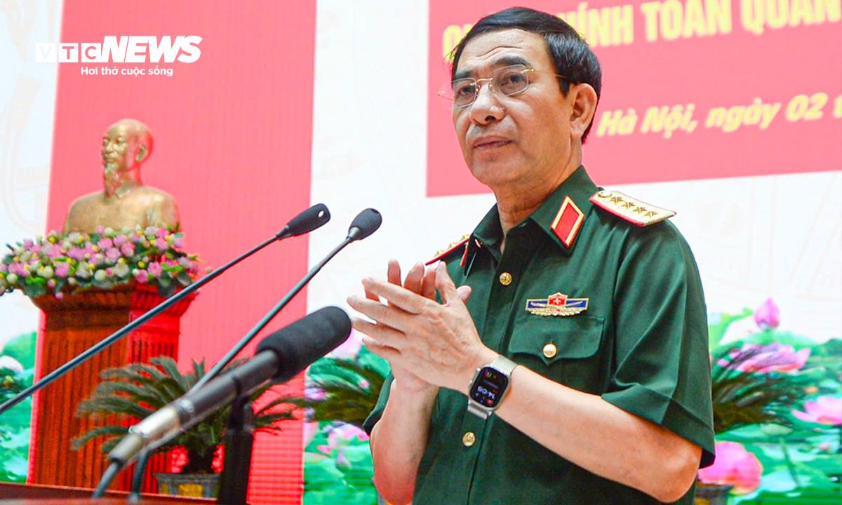 Đại tướng Phan Văn Giang, Bộ trưởng Quốc phòng phát biểu khai mạc hội nghị.