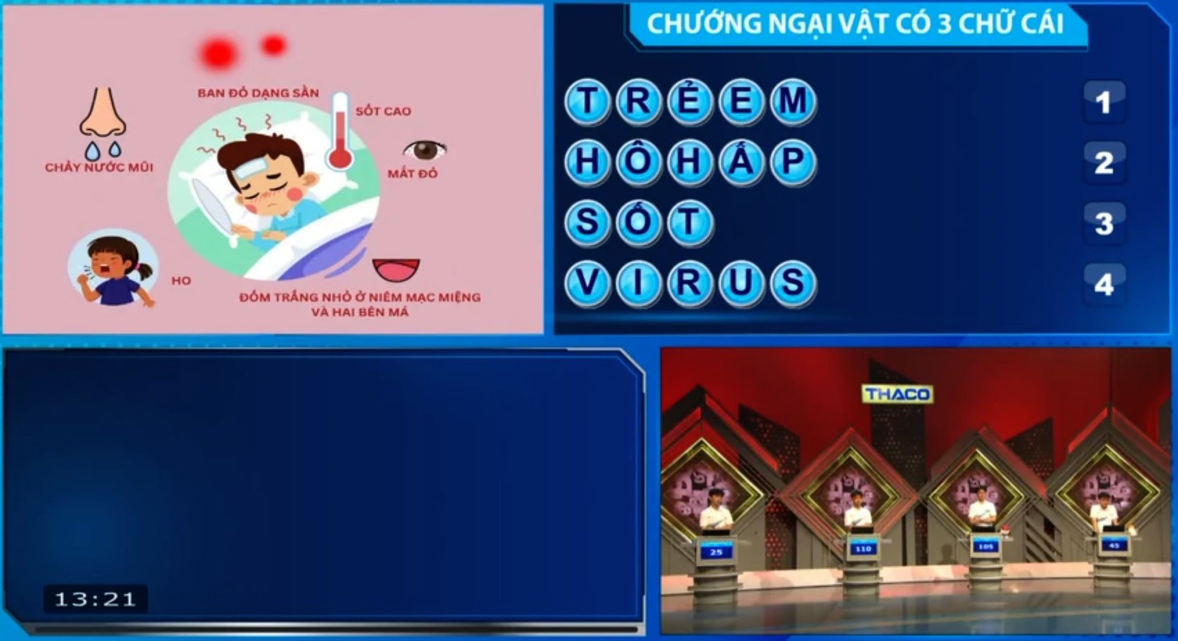 Đáp án các câu hỏi trong phần thi Vượt chướng ngại vật.
