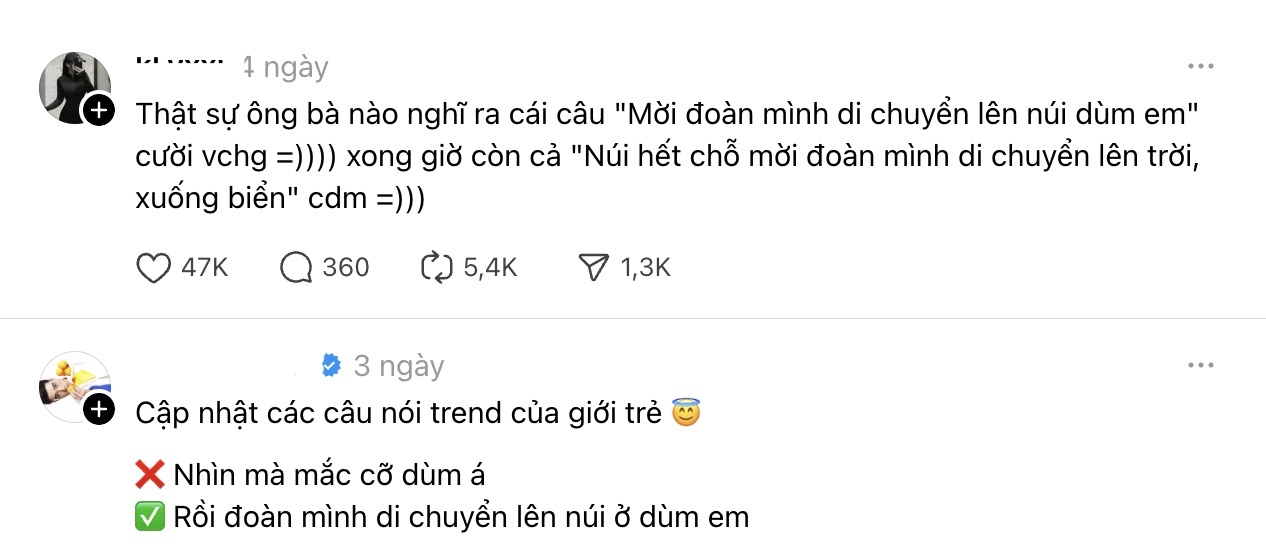 Lượng tương tác ở một số bài viết liên quan đến trend này. (Ảnh chụp màn hình)