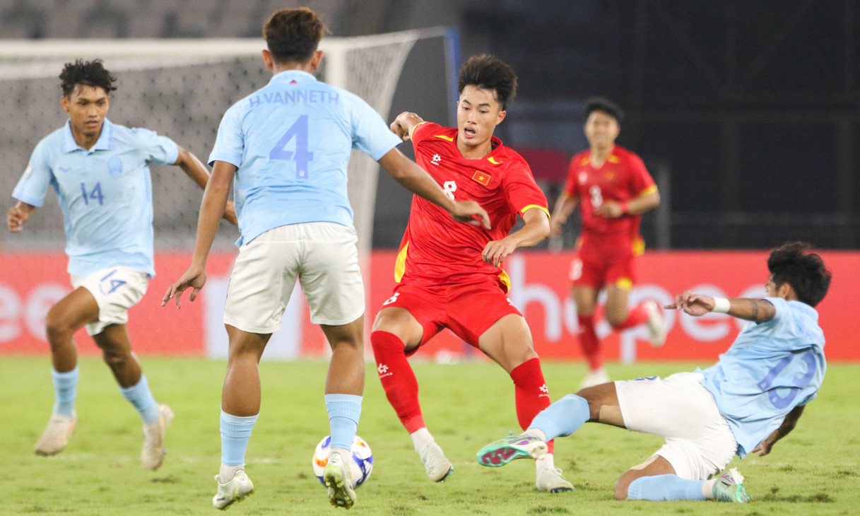 U23 Việt Nam chưa thể hiện tốt ở vòng bảng. (Ảnh: VFF)