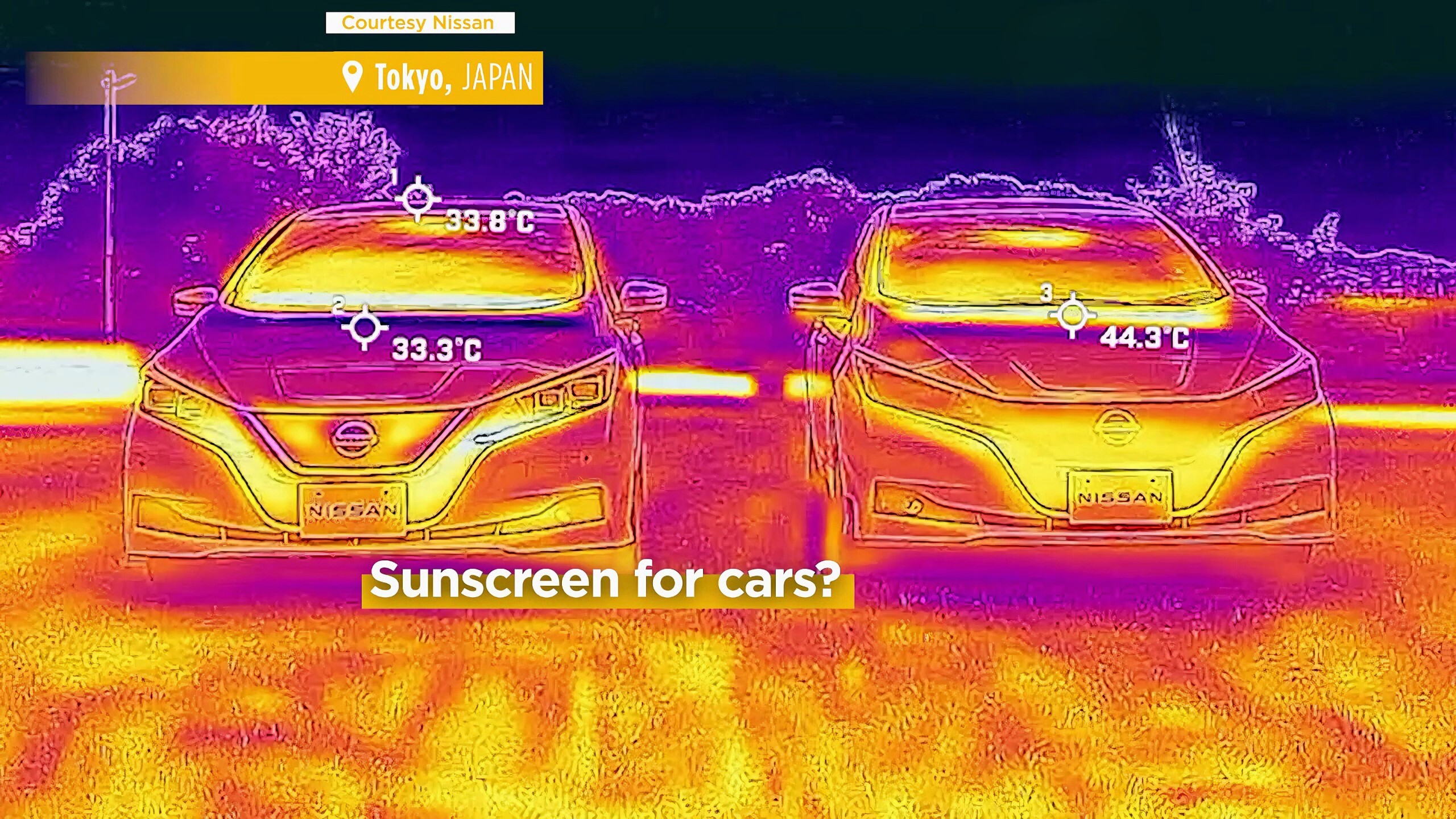 Nhiệt độ bề mặt ngoài xe giảm 12°C khi sử dụng sơn Nissan so với sơn thường. (Nguồn: Nissan)