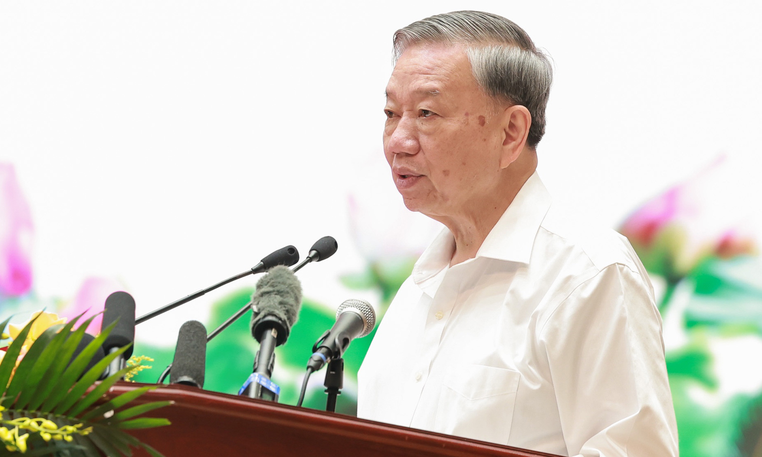 Tổng Bí thư Tô Lâm phát biểu tại cuộc gặp mặt. (Ảnh: Trần Vương)