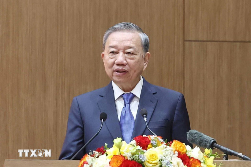 Tổng Bí thư Tô Lâm phát biểu. (Ảnh: Thống Nhất/TTXVN)