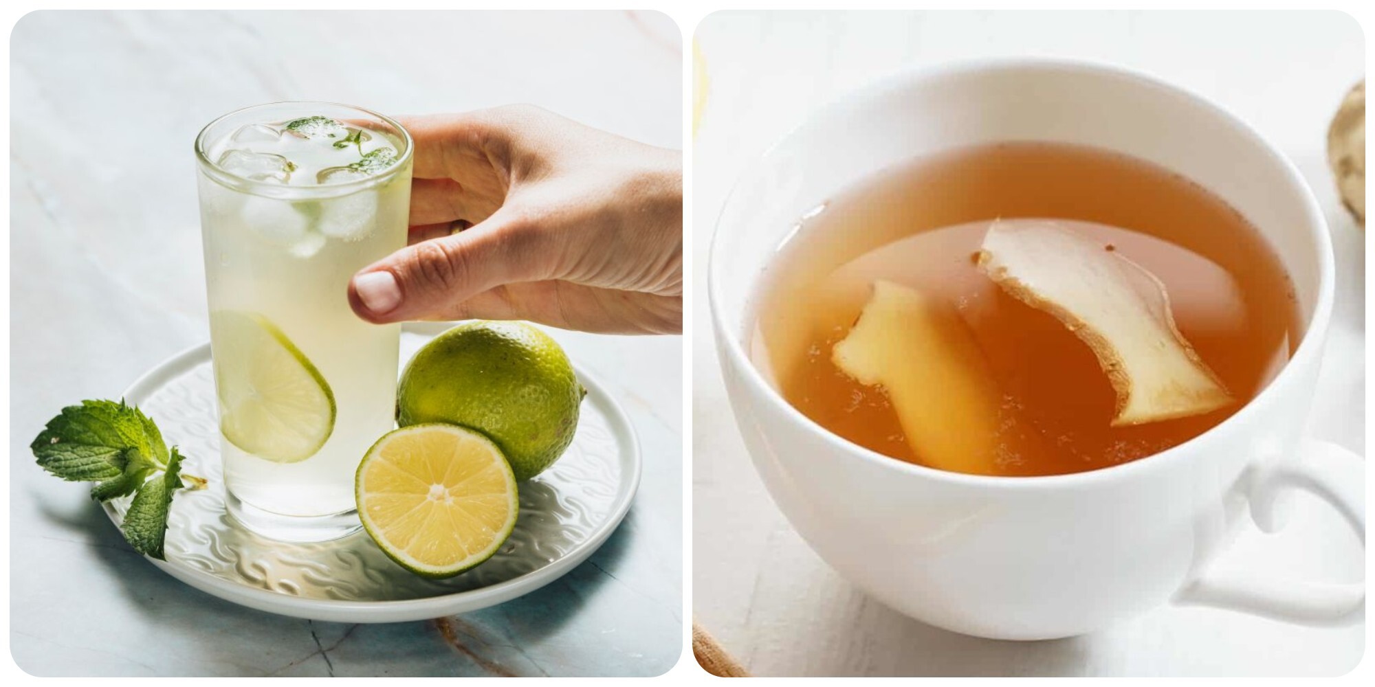 Nước chanh và trà gừng là thức uống buổi sáng rất tốt cho sức khoẻ