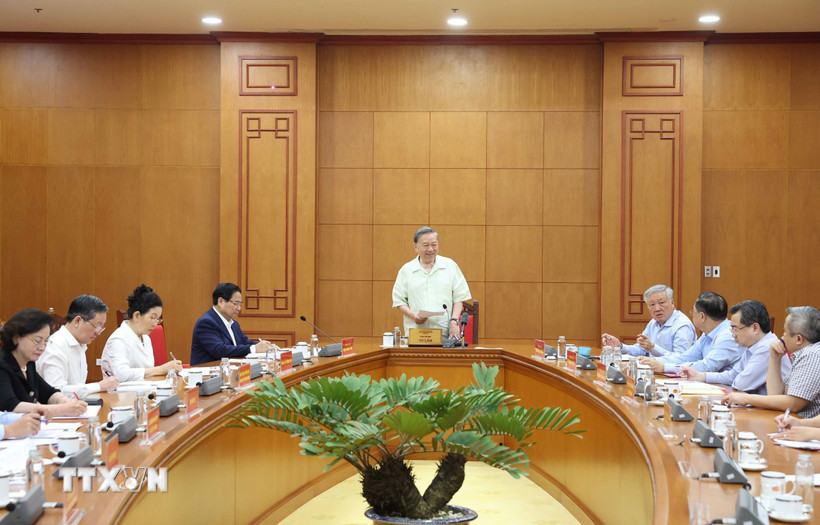 Tổng Bí thư Tô Lâm phát biểu.