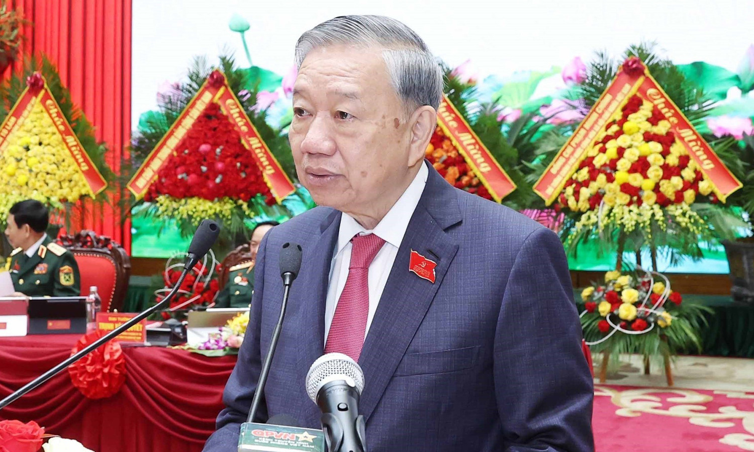 Tổng Bí thư Tô Lâm phát biểu bế mạc Đại hội. (Ảnh: TTXVN)