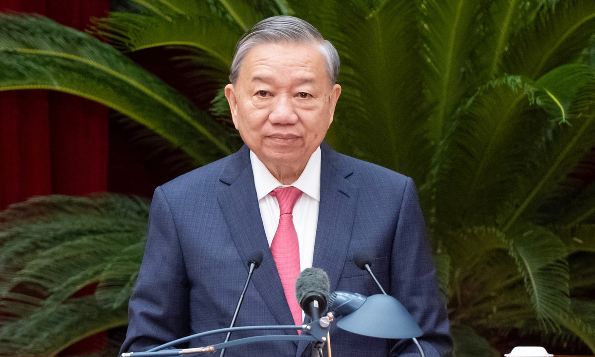 Tổng Bí thư Tô Lâm phát biểu bế mạc Hội nghị Trung ương 13. (Ảnh: VGP)