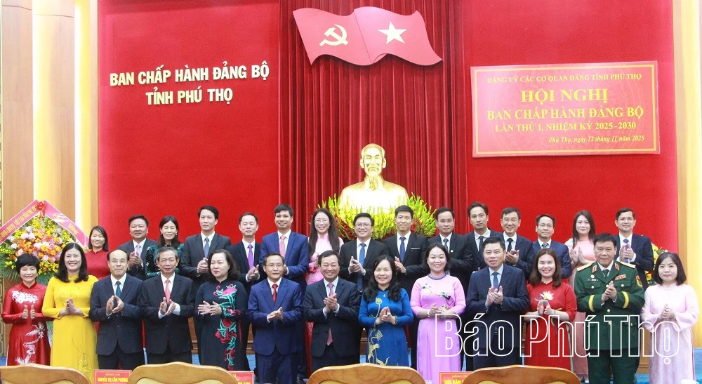 Ban Chấp hành Đảng bộ các cơ quan Đảng tỉnh Phú Thọ nhiệm kỳ 2025-2030. (Ảnh: Báo Phú Thọ)