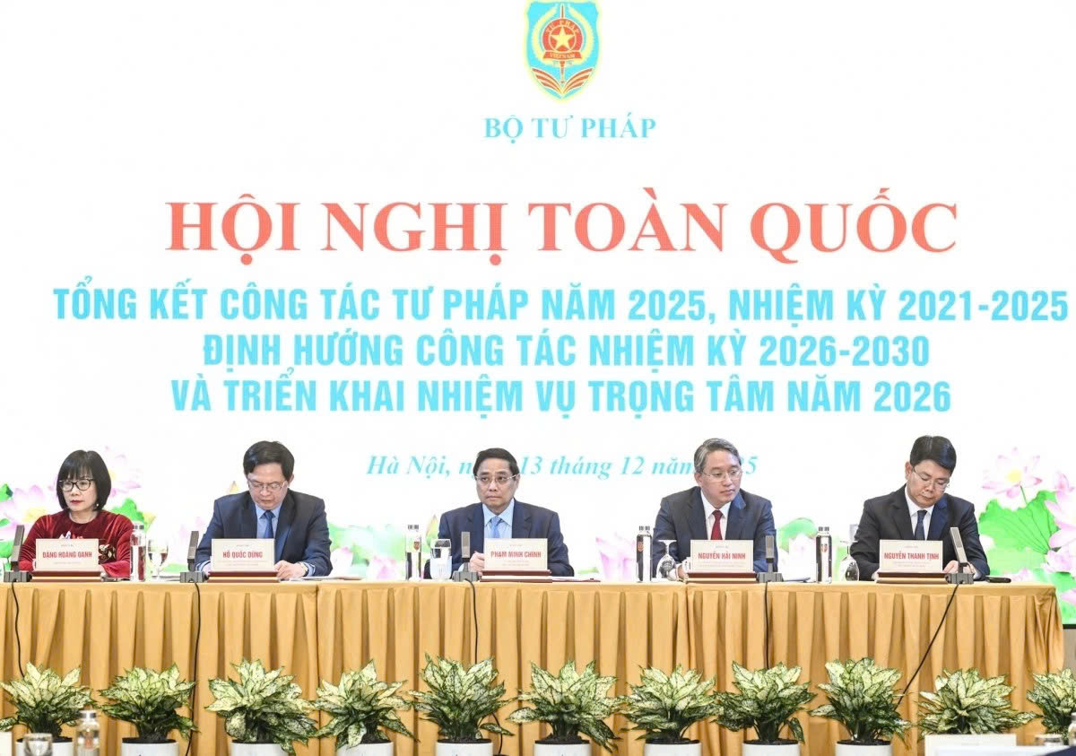 Hội nghị toàn quốc Tổng kết công tác tư pháp năm 2025, nhiệm kỳ 2021-2025; định hướng nhiệm kỳ 2026-2030 và nhiệm vụ trọng tâm công tác năm 2026.