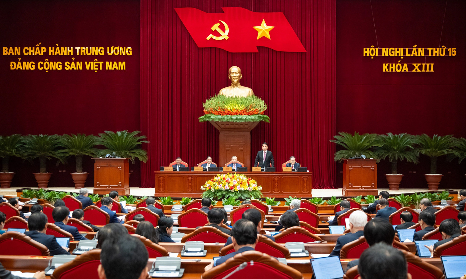 Hội nghị Trung ương 15 khai mạc sáng 22/12. (Ảnh: Phạm Thắng)