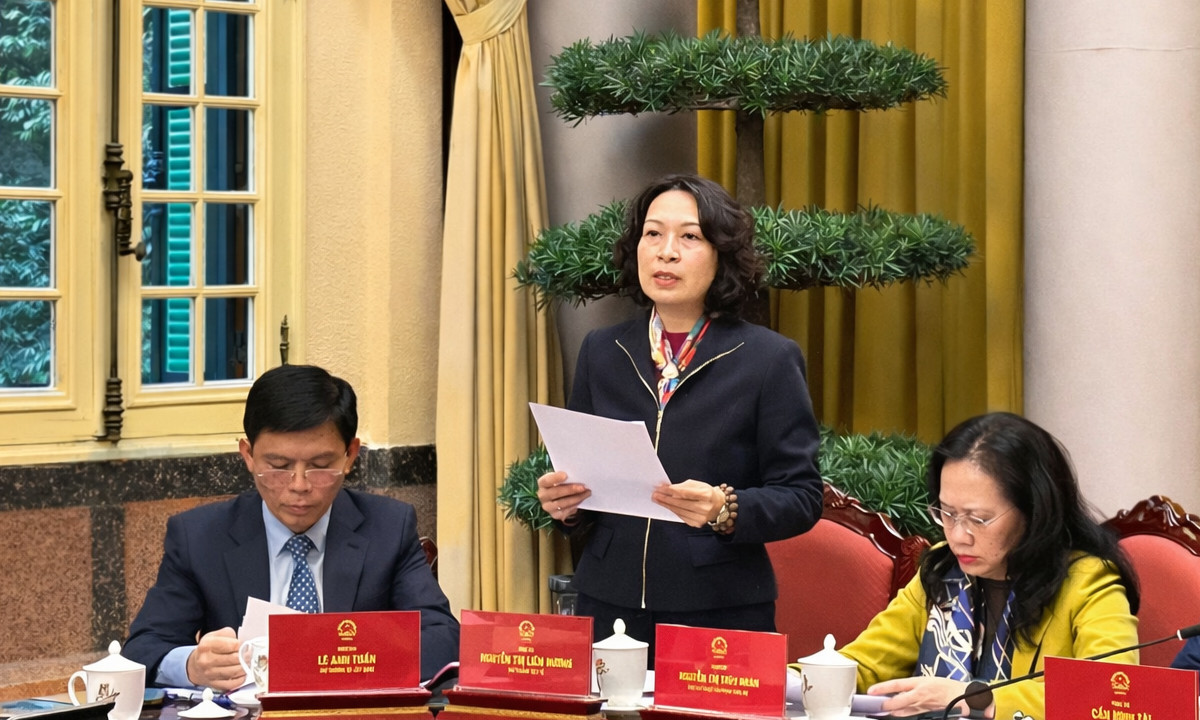 Thứ trưởng Bộ Y tế Nguyễn Thị Hương Liên thông tin tại họp báo.