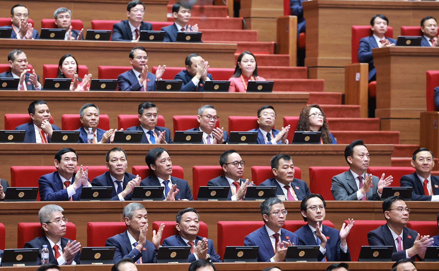 Các đại biểu tại phiên khai mạc Đại hội XIV của Đảng, sáng 20/1. (Ảnh: TTXVN)