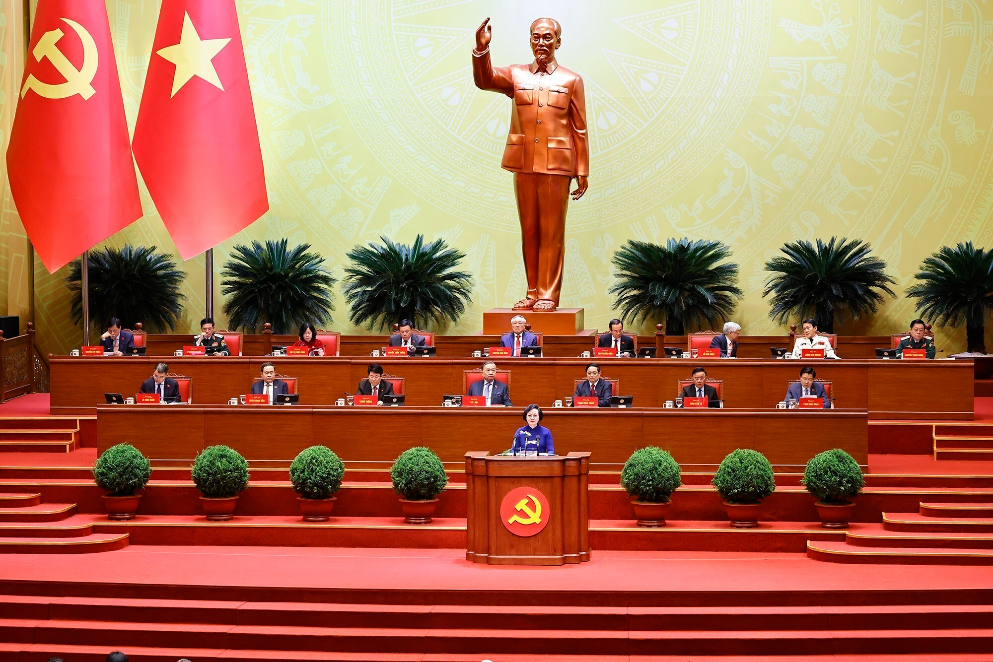 Ngày 21/1, Đại hội XIV của Đảng thảo luận tại hội trường về các văn kiện Đại hội. (Ảnh: TTXVN)