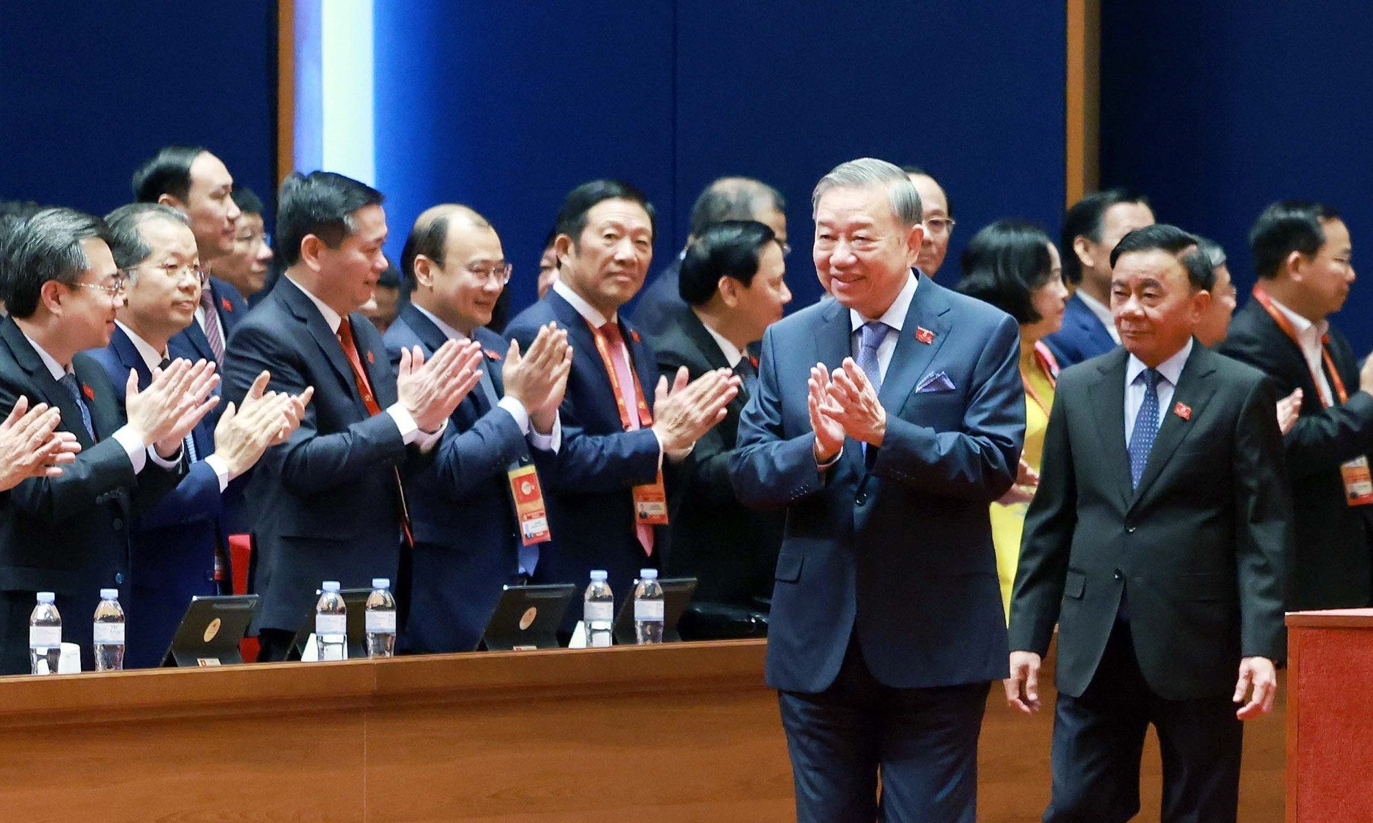 Tổng Bí thư Tô Lâm, Thường trực Ban Bí thư Trần Cẩm Tú và các đại biểu dự Đại hội.