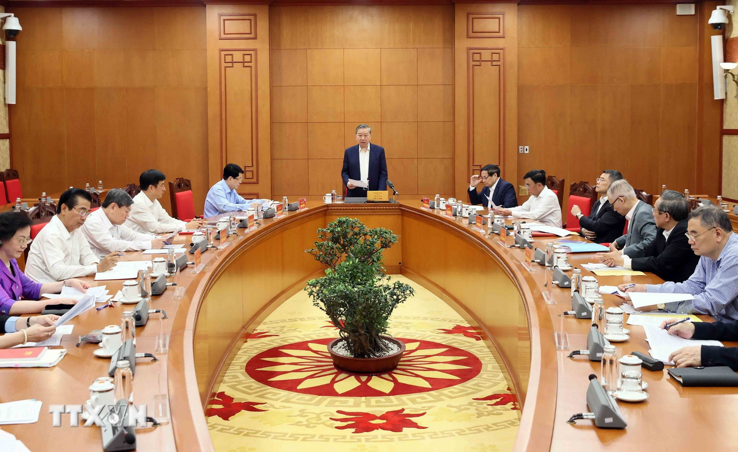 Tổng Bí thư Tô Lâm, Trưởng Tiểu ban Nhân sự Đại hội XIV của Đảng phát biểu tại Phiên họp lần thứ tư.