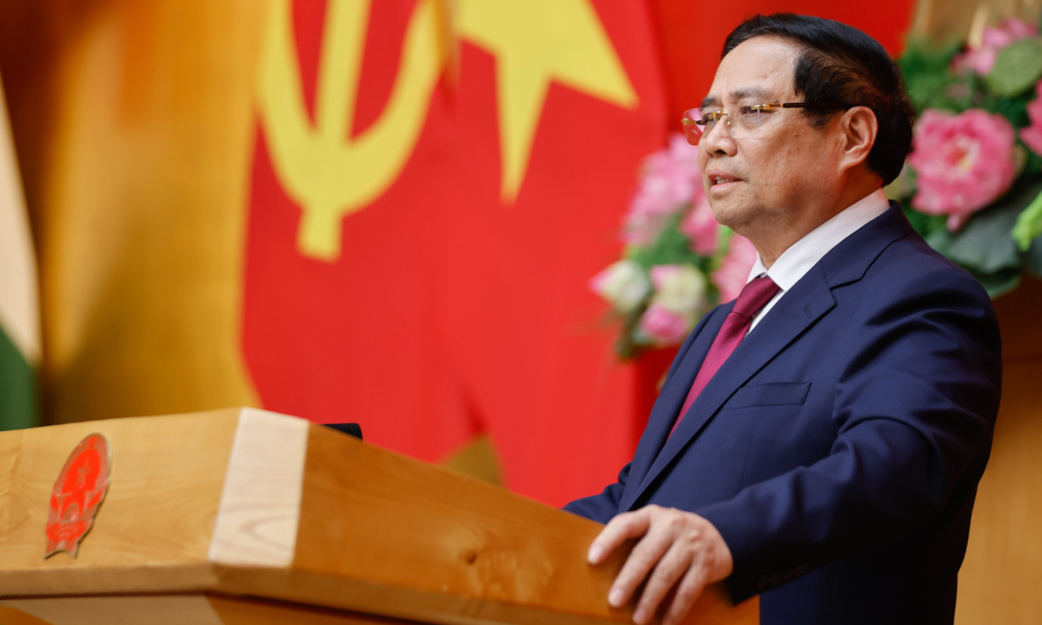 Thủ tướng Phạm Minh Chính phát biểu tại hội nghị. (Ảnh: VGP)