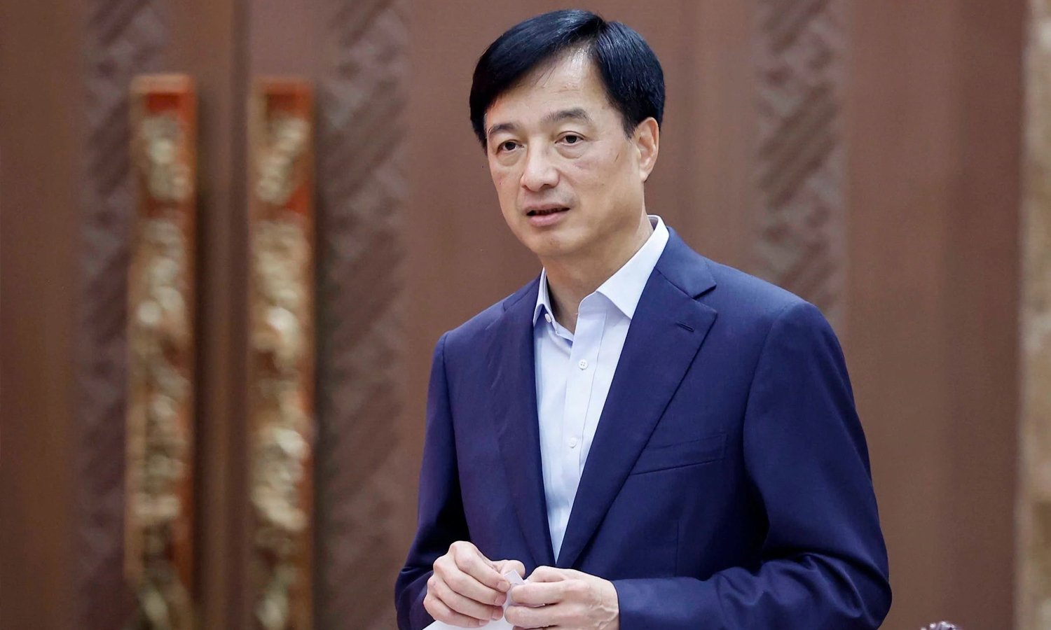 Bí thư Thành ủy Hà Nội Nguyễn Duy Ngọc phát biểu tại hội nghị. (Ảnh: TTXVN)