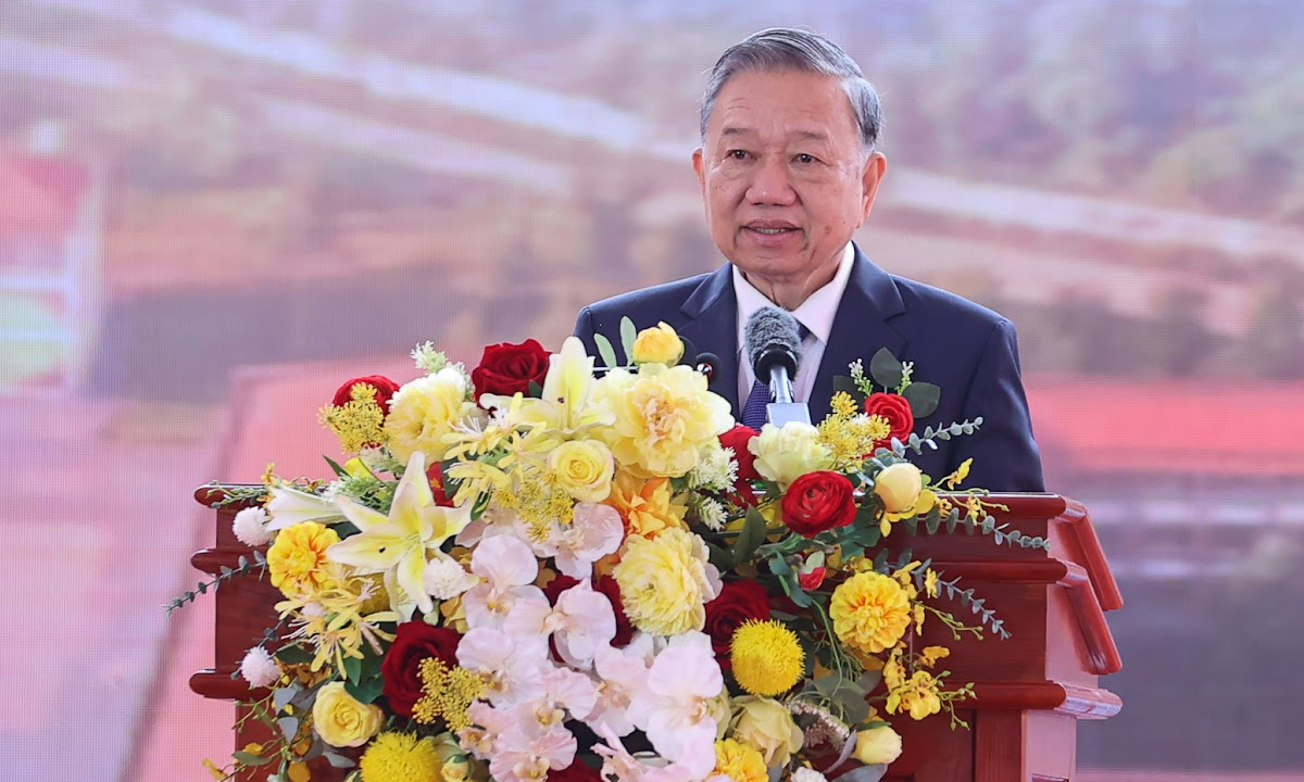 Tổng Bí thư Tô Lâm phát biểu chỉ đạo tại buổi lễ. (Ảnh: VGP)