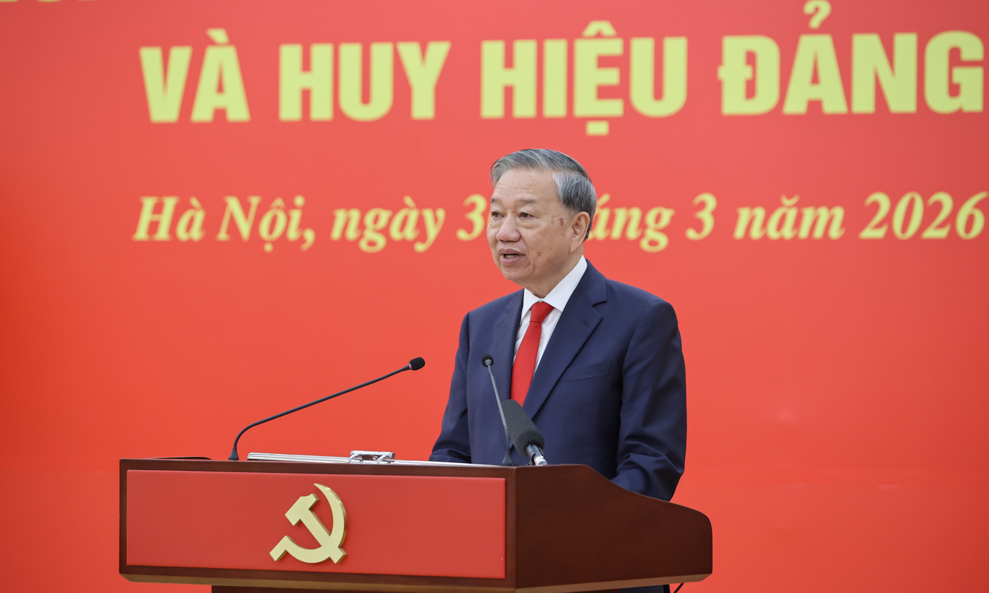 Tổng Bí thư Tô Lâm phát biểu tại buổi lễ. (Ảnh: VGP)