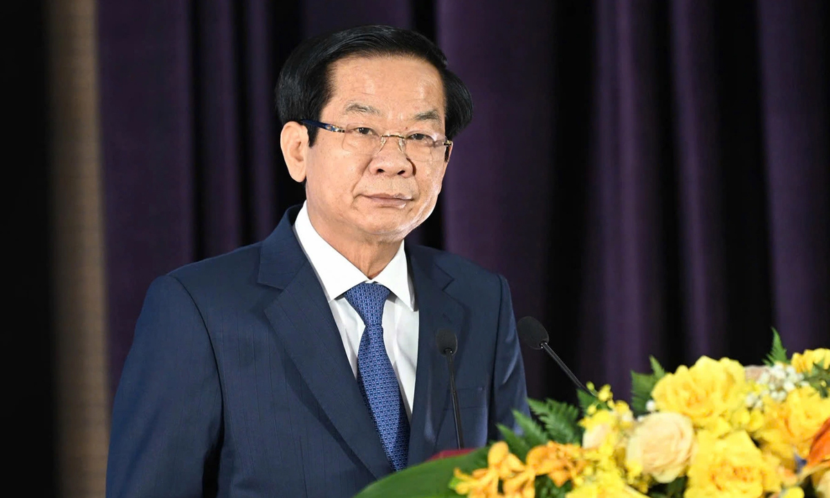 Bộ trưởng Bộ Nội vụ Đỗ Thanh Bình phát biểu khai mạc lễ khai trương. (Ảnh: Mạnh Quân)