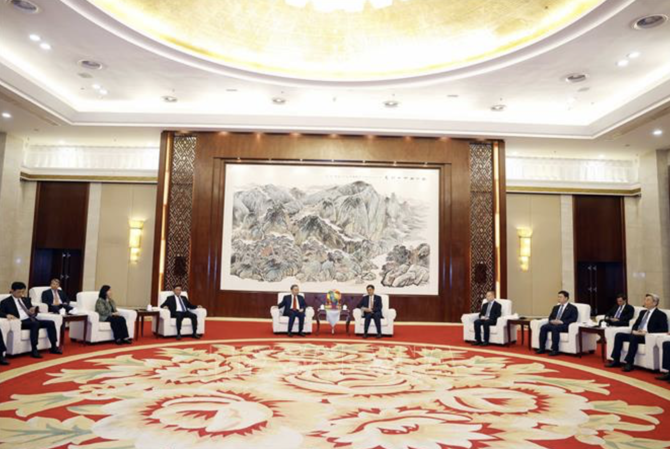 Quang cảnh buổi hội kiến. (Ảnh: Thống Nhất/TTXVN)