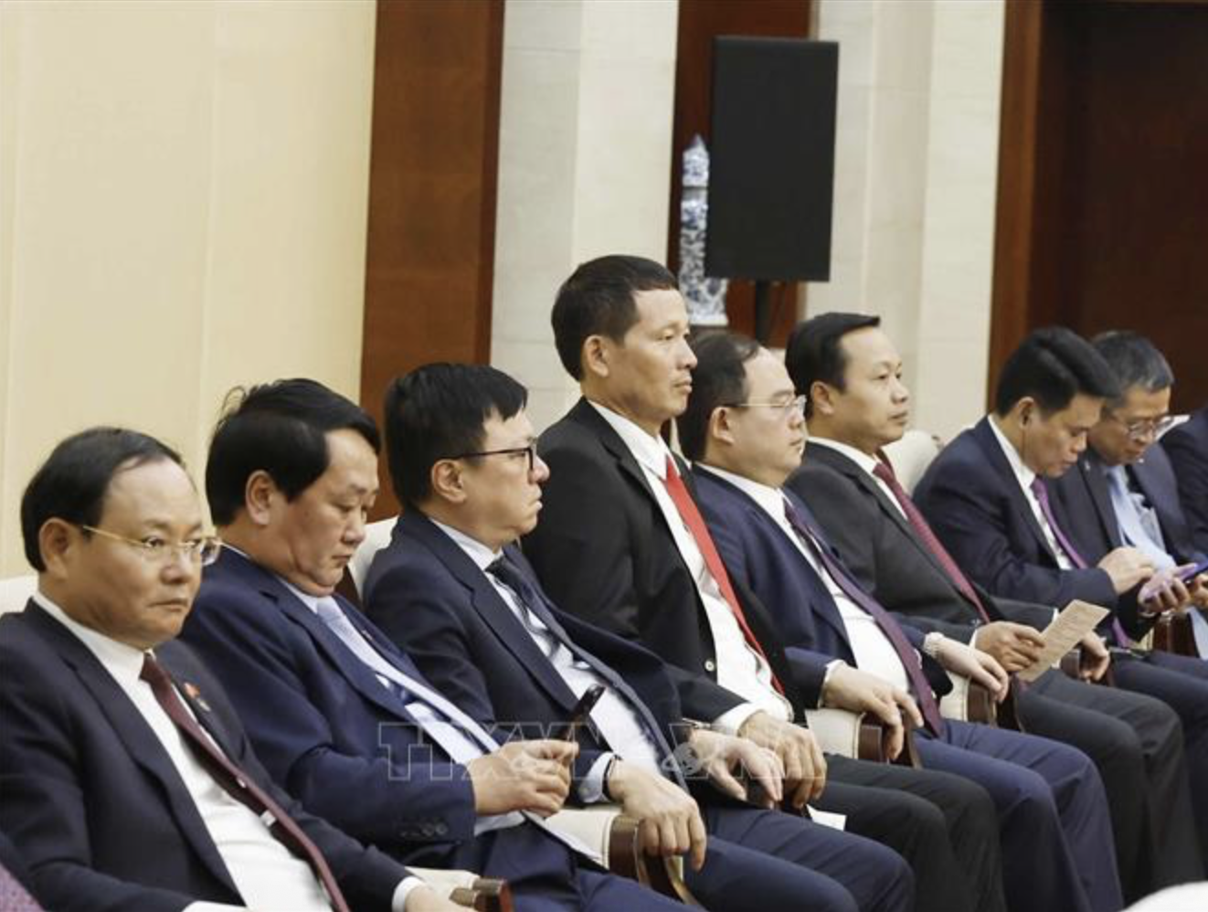 Các đại biểu dự buổi hội kiến. (Ảnh: Thống Nhất/TTXVN)