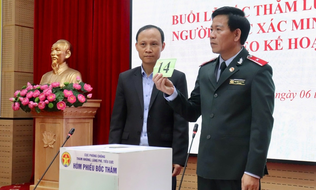 Thanh tra Chính phủ tổ chức buổi bốc thăm lựa chọn ngẫu nhiên người được xác minh tài sản, thu nhập theo Kế hoạch năm 2025, hôm 6/3. (Ảnh: Báo Thanh tra)