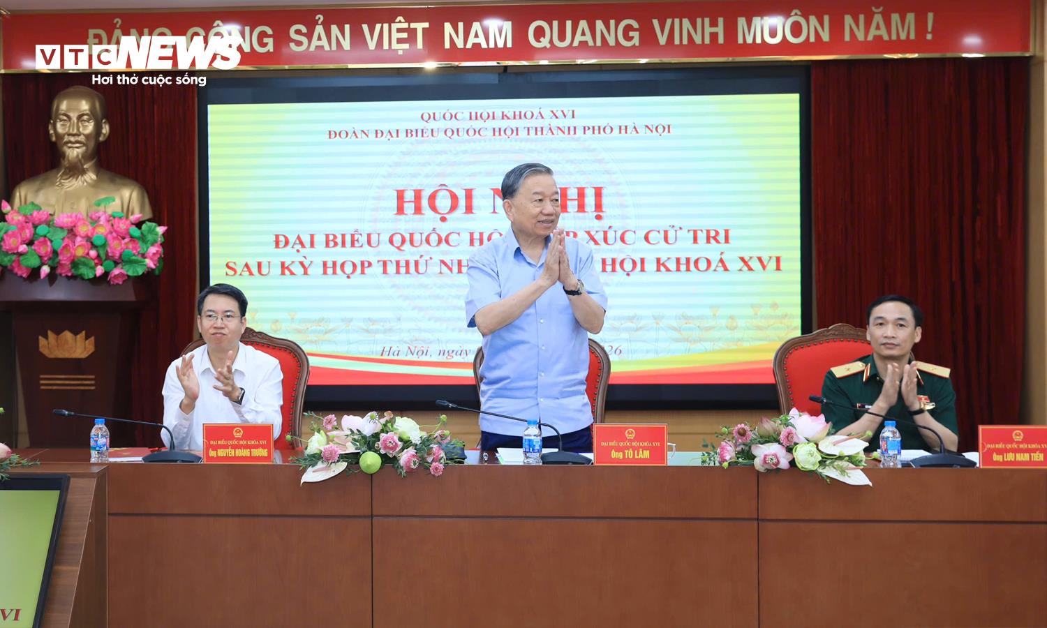 Tổng Bí thư, Chủ tịch nước Tô Lâm cùng các đại biểu Quốc hội đơn vị bầu cử số 1 TP Hà Nội.