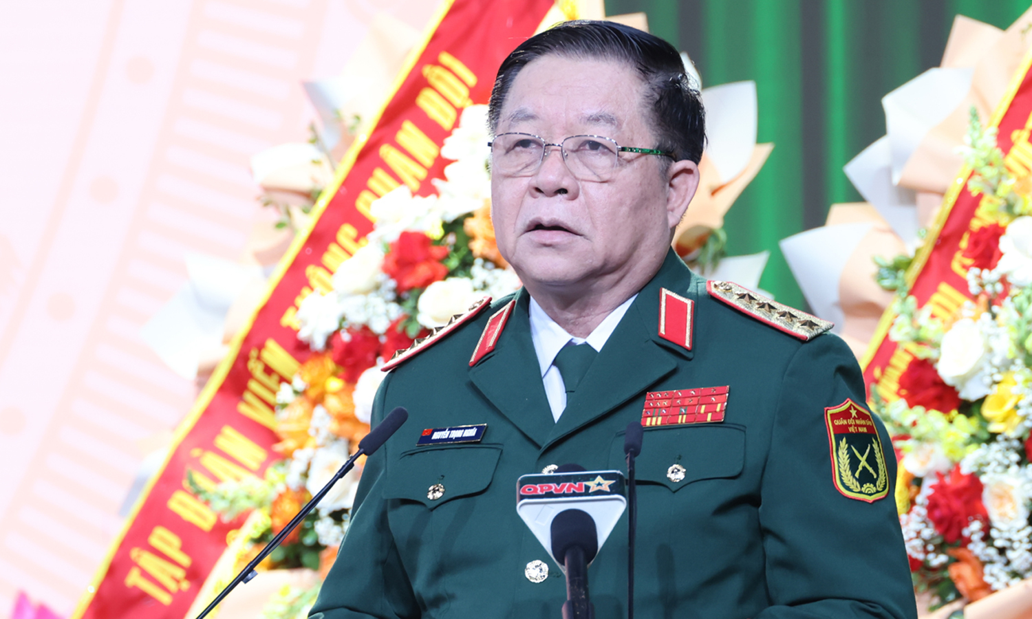 Đại tướng Nguyễn Trọng Nghĩa, Chủ nhiệm Tổng cục Chính trị QĐND Việt Nam phát biểu.