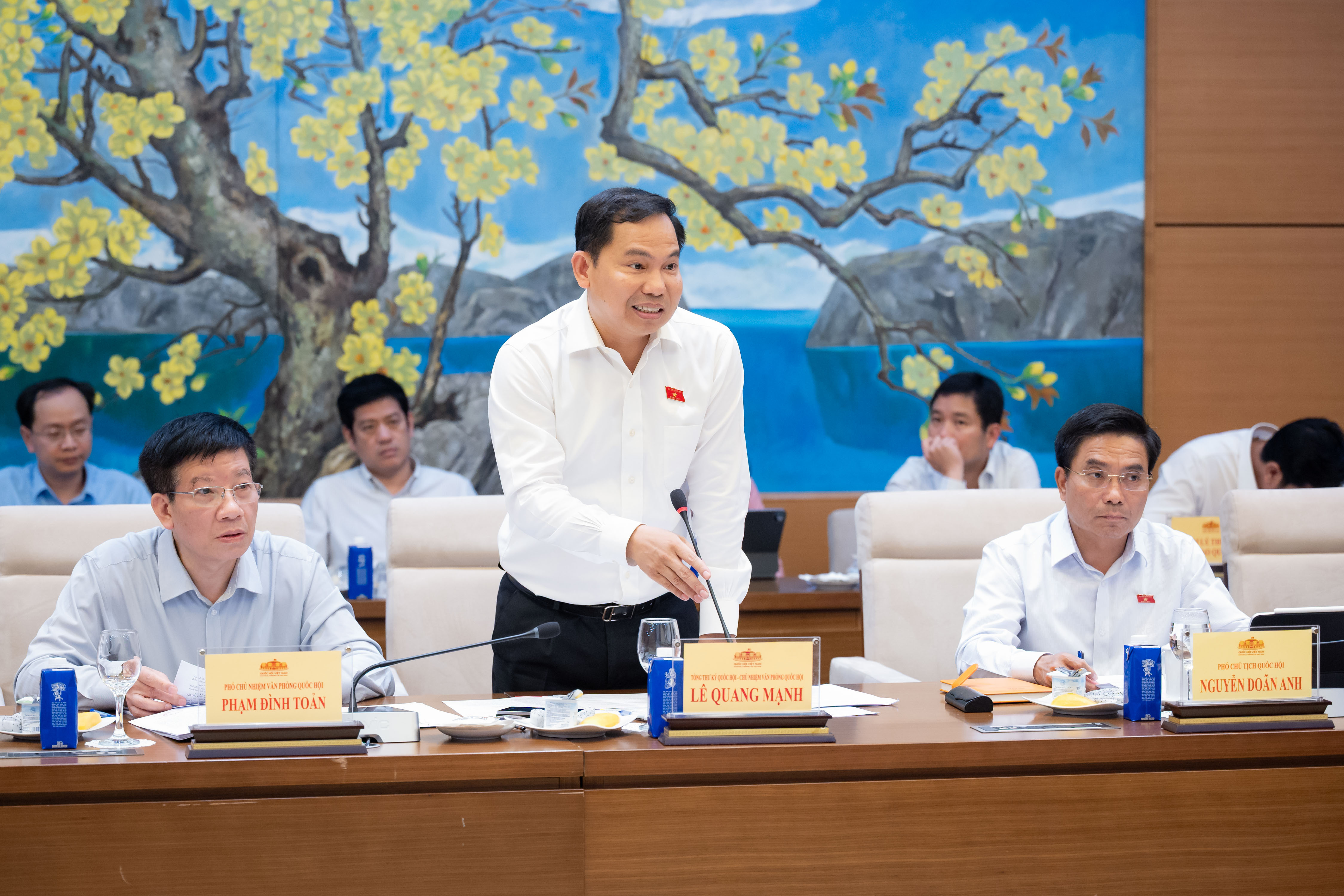 Tổng Thư ký Quốc hội, Chủ nhiệm Văn phòng Quốc hội Lê Quang Mạnh phát biểu. (Ảnh: quochoi.vn)