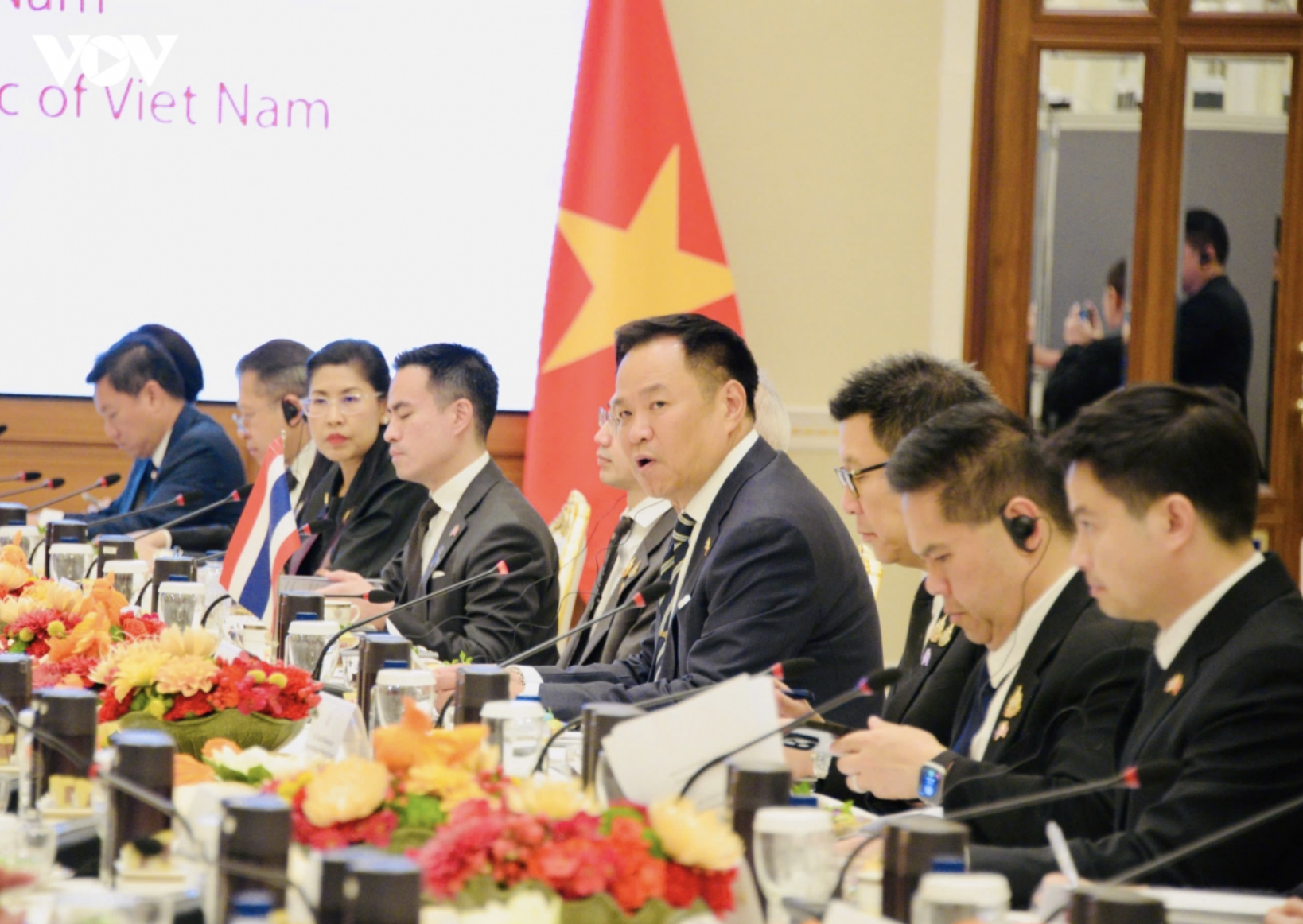 Thủ tướng Thái Lan Anutin Charnvirakul tại cuộc hội đàm cùng Tổng Bí thư, Chủ tịch nước Tô Lâm.