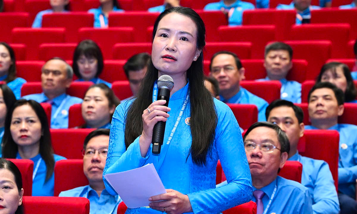 Bà Nguyễn Thị Thanh, Chủ tịch Công đoàn phường Ba Đình (TP Hà Nội).
