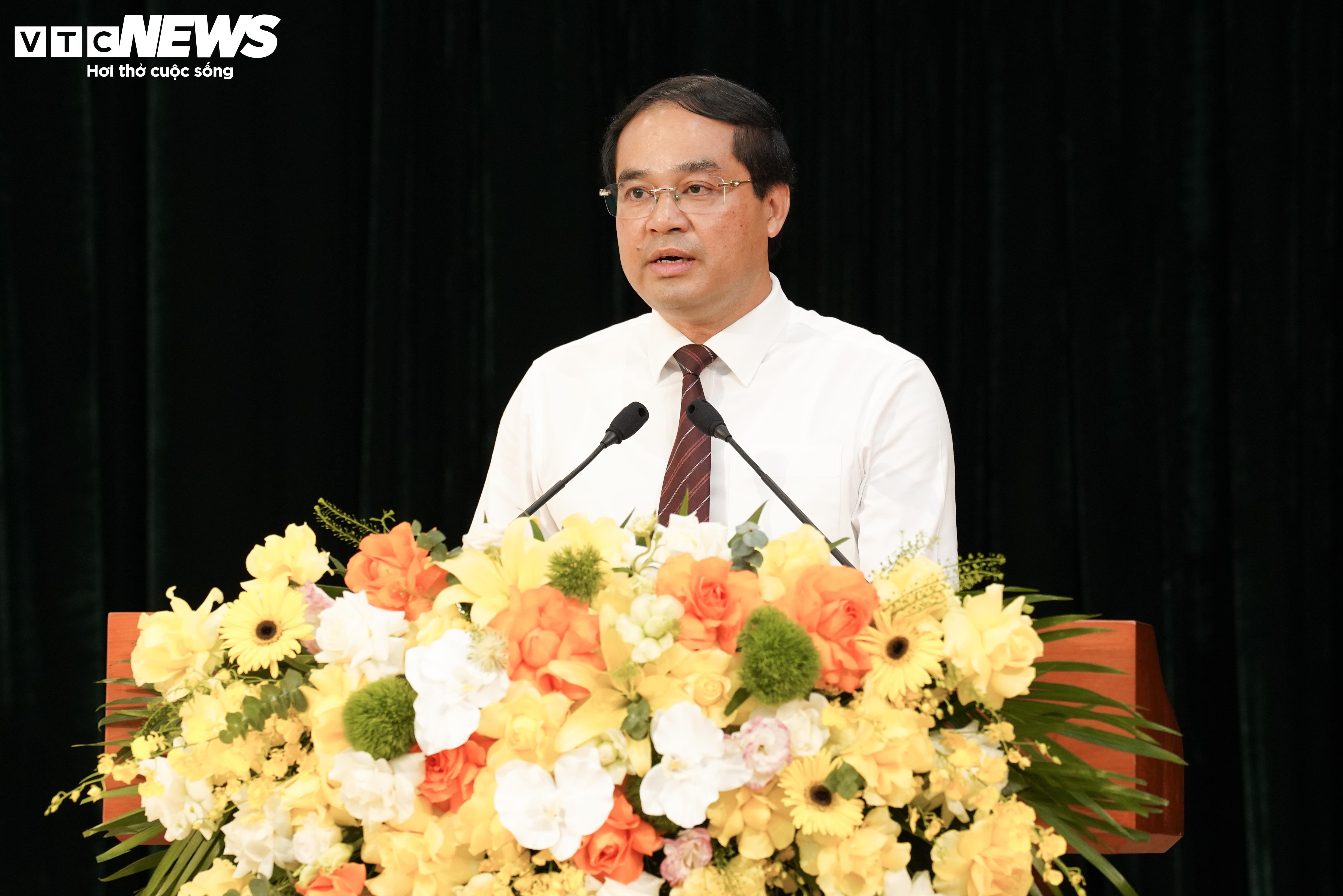 Bí thư Tỉnh ủy Thái Nguyên Trịnh Xuân Trường phát biểu tại hội nghị.