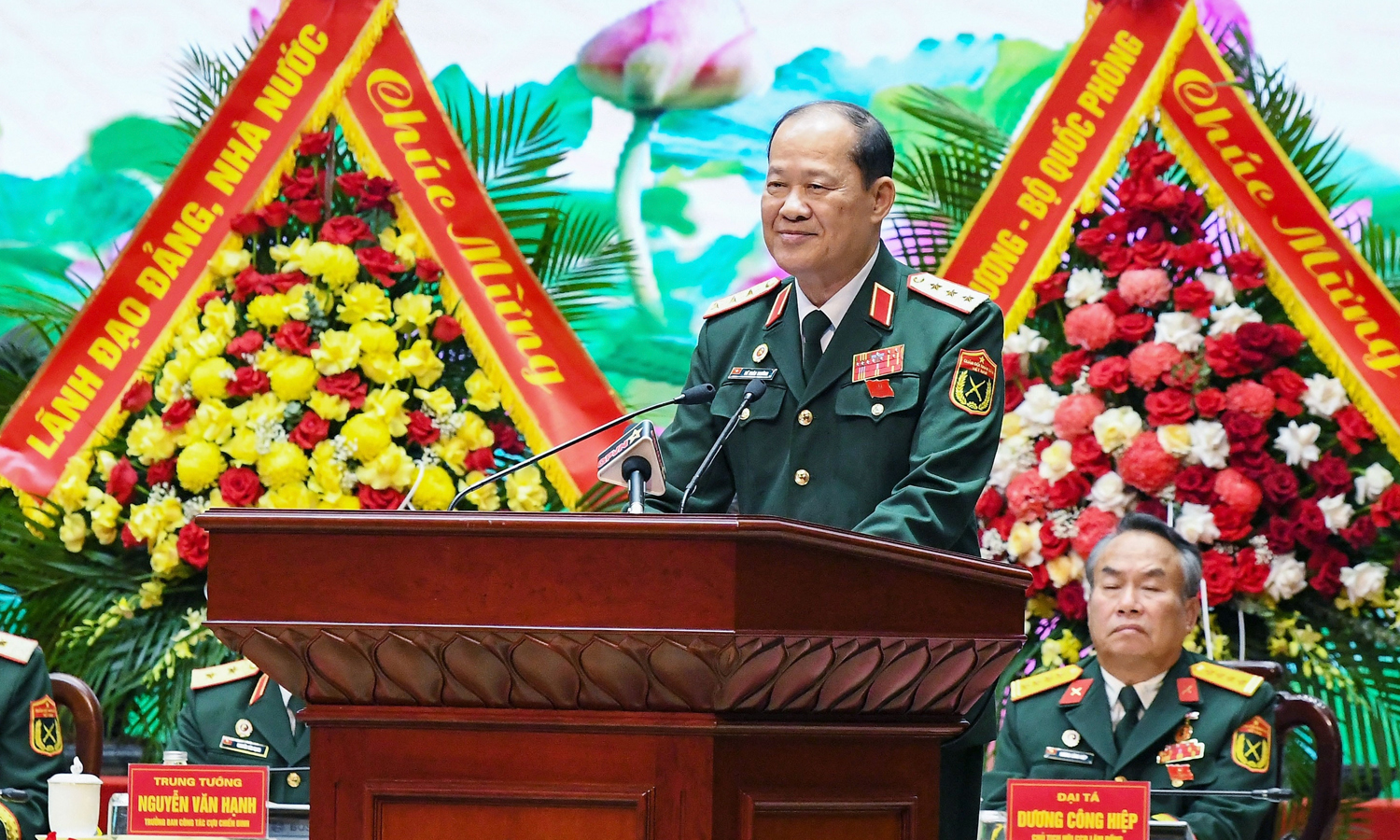 Thượng tướng Bế Xuân Trường, Chủ tịch Hội Cựu chiến binh Việt Nam, phát biểu khai mạc Đại hội. (Ảnh: Lâm Hiển)
