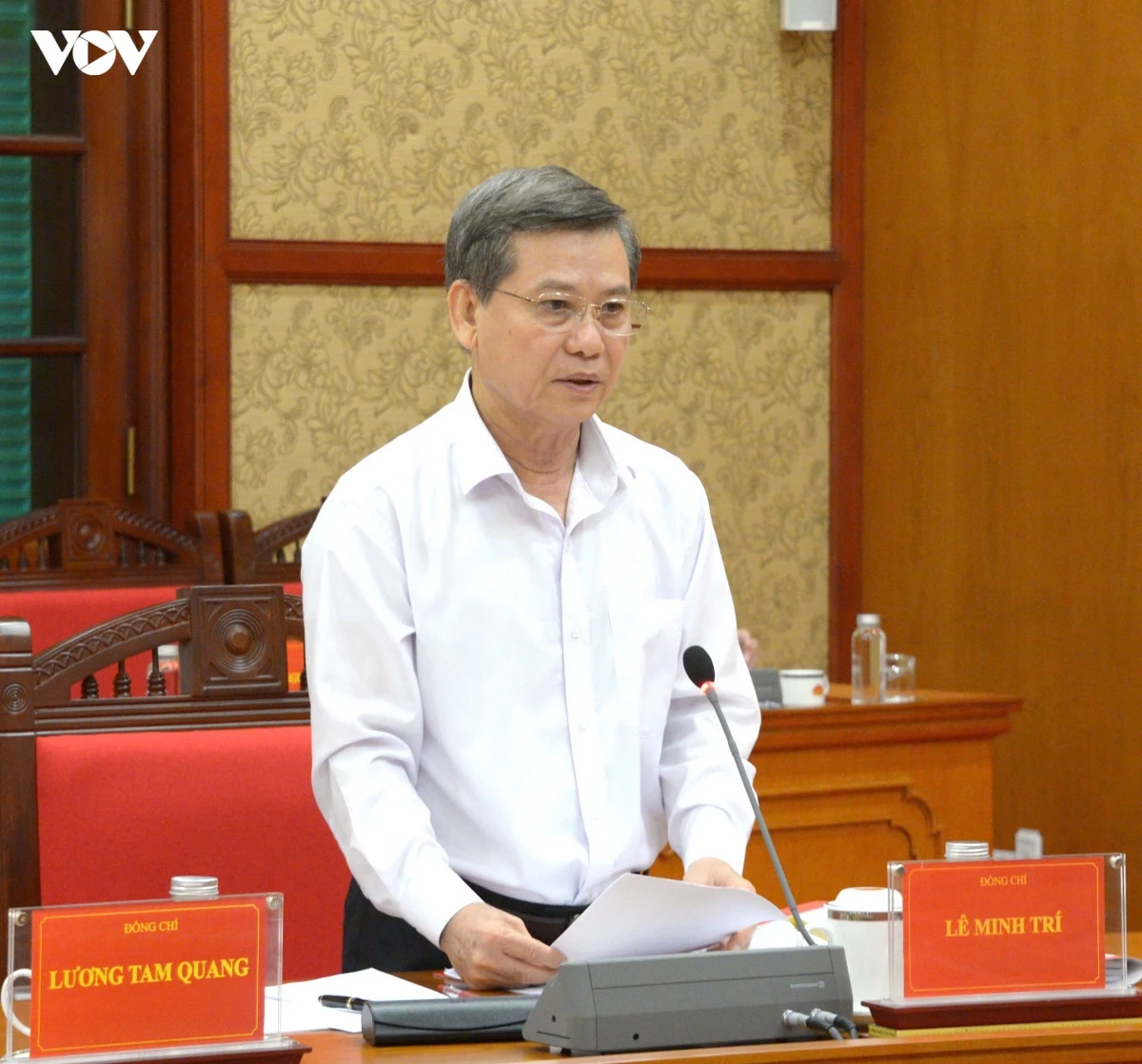 Trưởng Ban Nội chính Trung ương Lê Minh Trí phát biểu tại phiên họp.