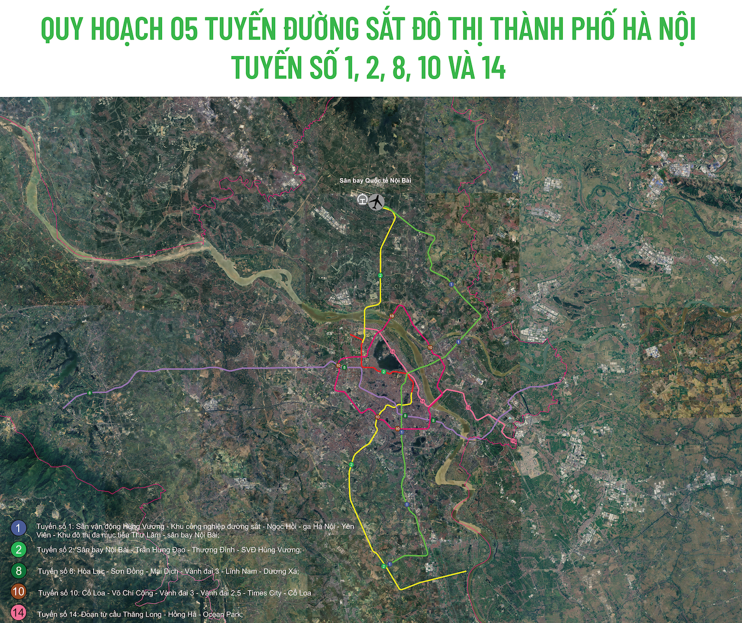 5 tuyến đường sắt đô thị với tổng chiều dài khoảng 303,5 km, tổng mức đầu tư sơ bộ khoảng 1.315.256 tỷ đồng. Đây là chương trình đầu tư hạ tầng giao thông có quy mô lớn nhất từ trước đến nay của Thủ đô, đánh dấu bước chuyển từ đầu tư từng tuyến riêng lẻ sang từng bước hình thành mạng lưới đường sắt đô thị đồng bộ, hiện đại.