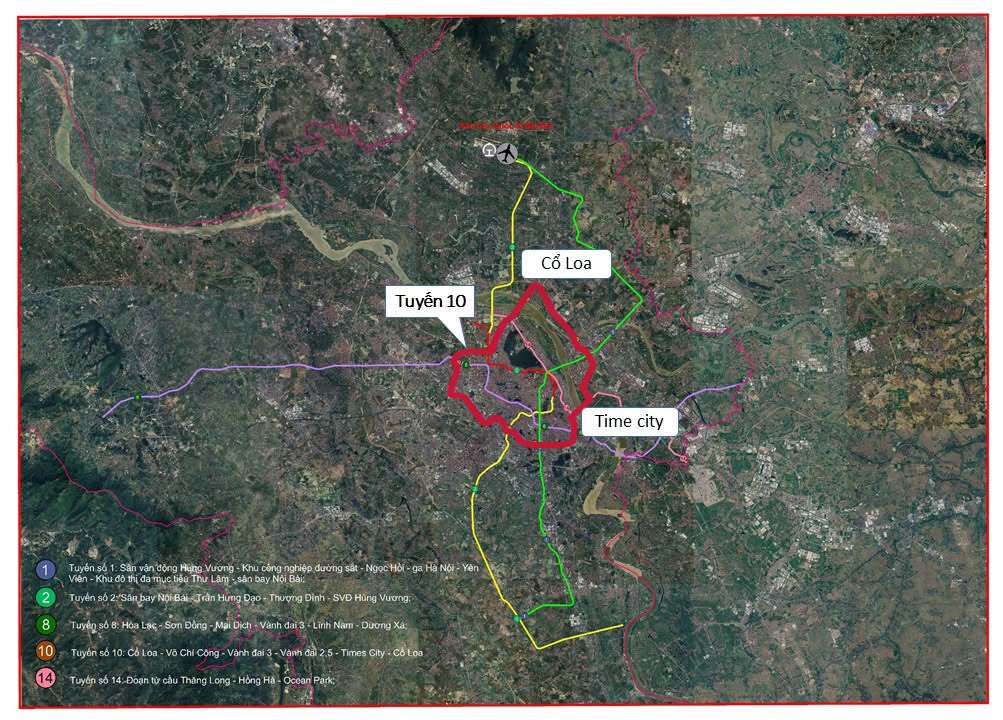 Tuyến số 10 kết nối Cổ Loa - Võ Chí Công - Times City - Cổ Loa, dài 43 km, tổng vốn đầu tư 206.786 tỷ đồng. Vai trò chủ đạo của tuyến này là vành đai giao thông thông minh, kết nối các đô thị và các cực tăng trưởng mới, giúp giảm áp lực trực tiếp lên hệ thống giao thông nội đô lịch sử.